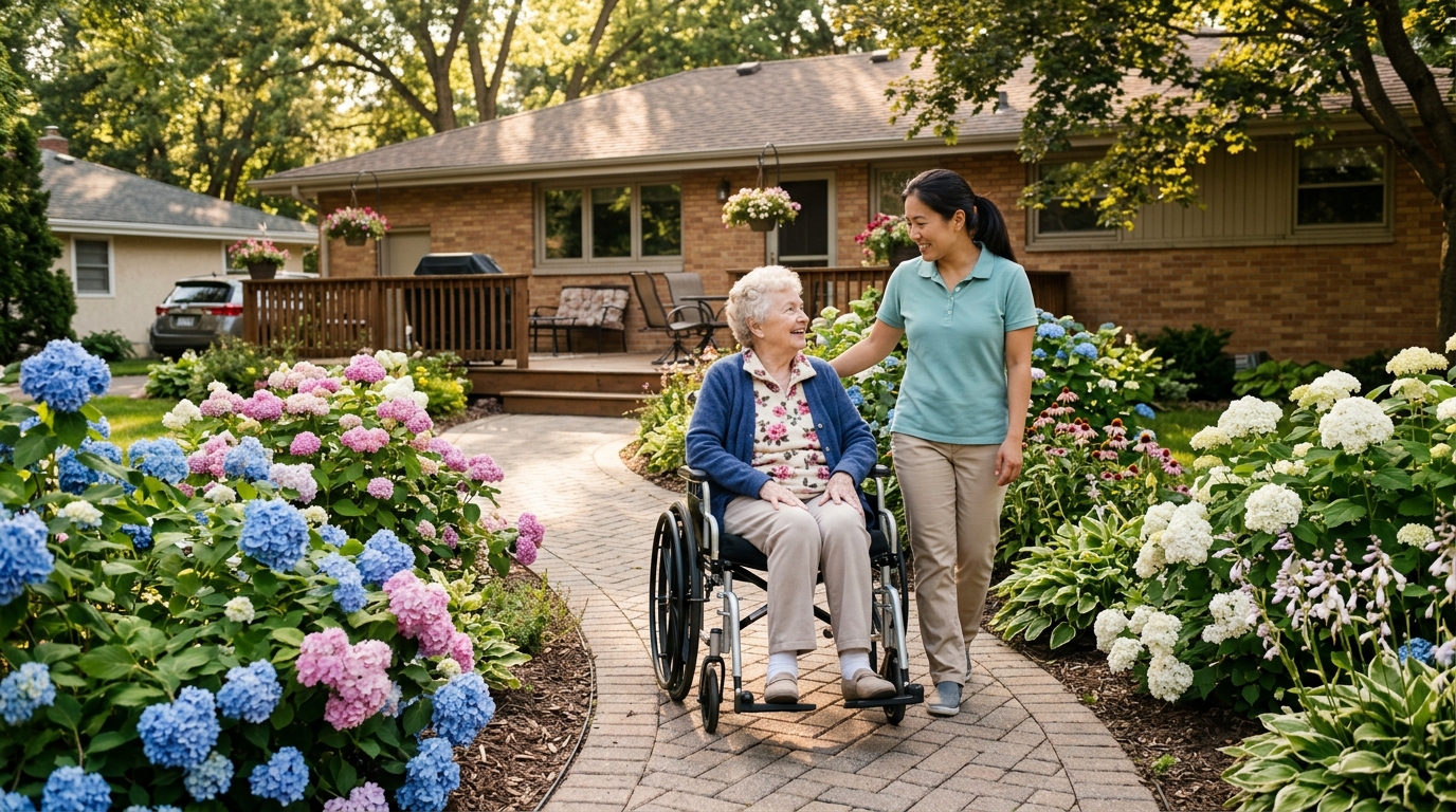 Outdoor garden patio in Crystal MN