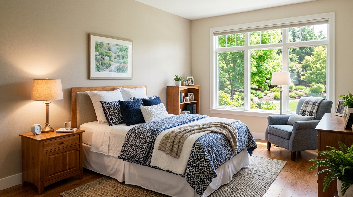 Private bedroom suite at HighLinks Assisted Living